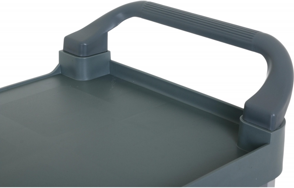 Тележка сервировочная 3 полки серая UFB 880x410х725 мм пластик/нержавеющая сталь