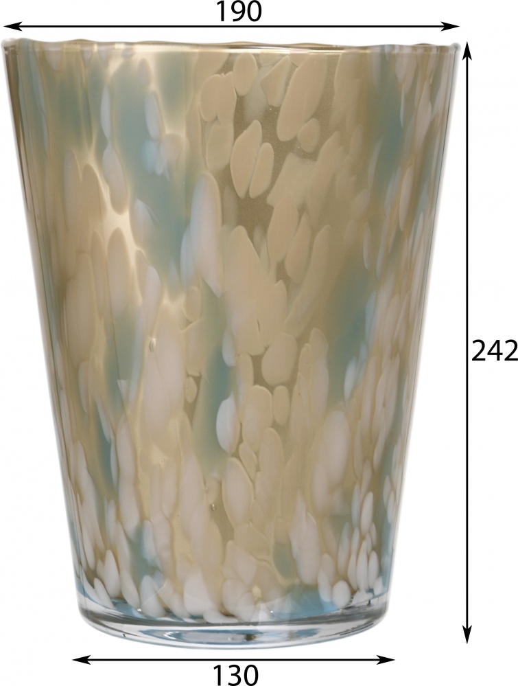 Ваза стеклянная Wrzesniak Glassworks Confetti 24 см голубая с золотым 27-1061D