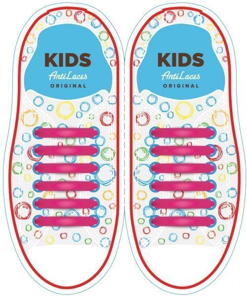 Шнурки силиконовые AntiLaces Classic KP38 розовый 