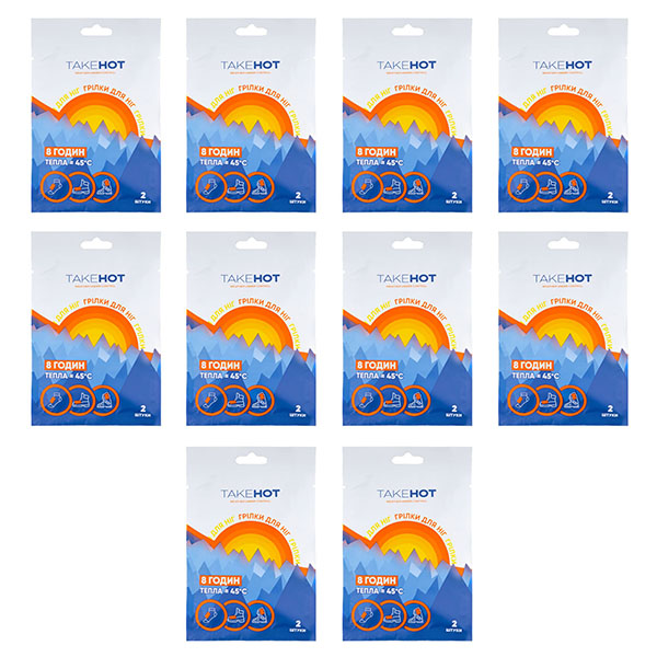 Грелка термохимическая для ног Takehot Toe Warmer для ног 10 пар