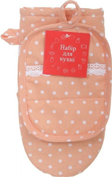 Варежка-прихватка Горох коралловый Прованс 