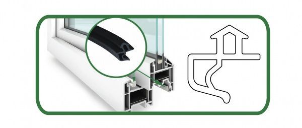 Уплотнитель для оконных систем и дверей фигурный Киевгума №4 12 м черный 