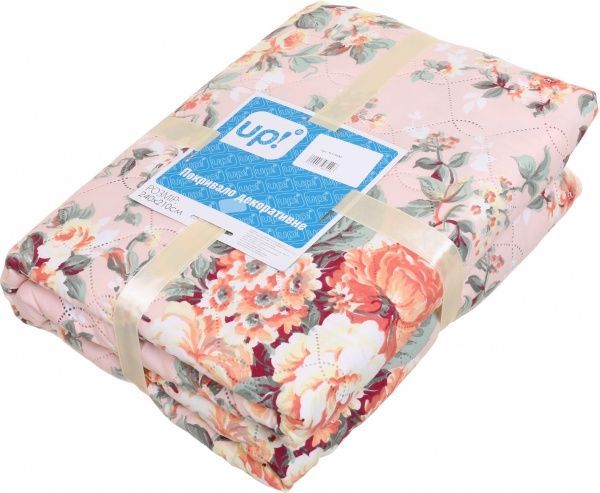 Покрывало Пионы 240x210 см UP! (Underprice) розовый с рисунком 