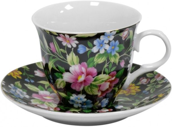 Чашка с блюдцем Цветы полевые 220 мл 21-245-021 Оселя