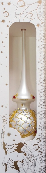 Верхівка для ялинки ніжність 013М комбінована d66,8 мм білий 