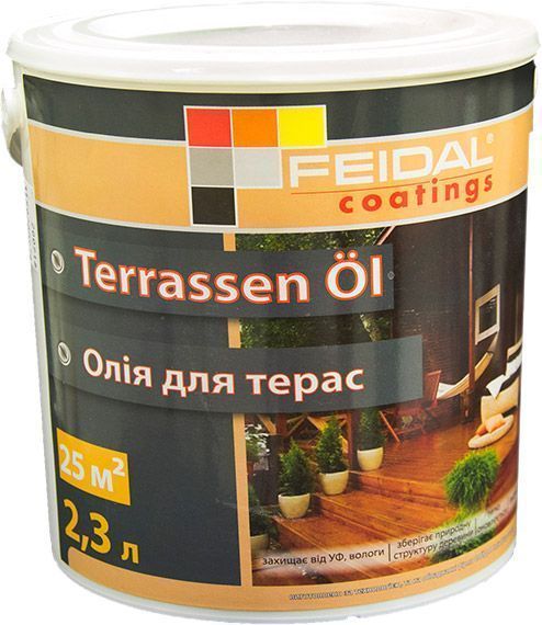 Олія для деревини Feidal Terrassen Ol безбарвний шовковистий мат 2,3 л