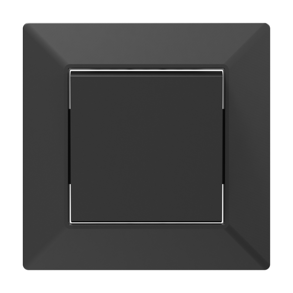 Вимикач перехресний одноклавішний HausMark Alta без підсвітки чорний