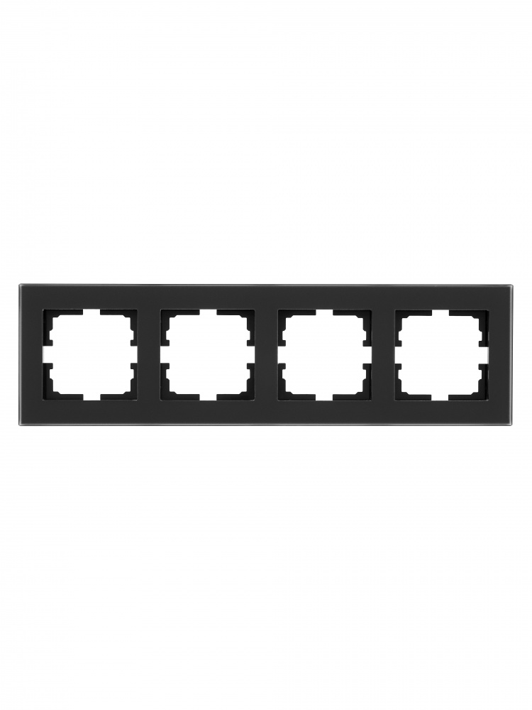 Рамка чотиримісна Lezard Vesna горизонтальна матовий чорний 742-5980-149
