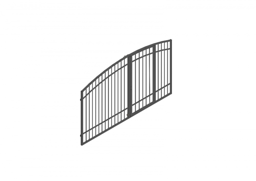 Ворота ковані Fijo з вбудованою хвірткою (Лофт 3D) 3500*2100*50