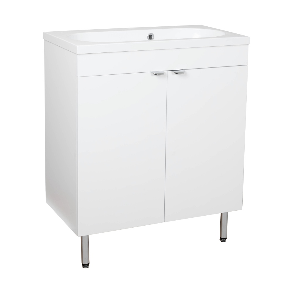 Тумба RIO (білий мат) з умивальником Status 70 см