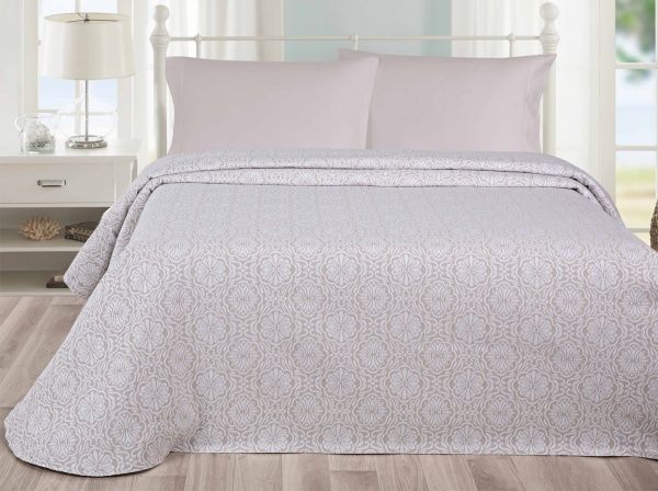 Покрывало Leiria 240x260 см Billerbeck мокрый песок/белый 