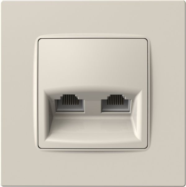 Розетка компьютерная двойная Plank Electrotechnic Classic/Nordic слоновая кость PLK0741131