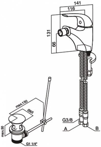 Смеситель для биде AM PM Sense F7583100