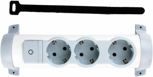 Колодка Legrand Comfort с заземлением 3 гн. серый 694624 