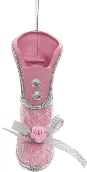 Подвеска Королевский сапог розовый 8,3 см DL110259D  