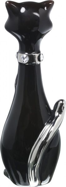 Статуэтка Черный кот в стильном галстуке HY21095-1