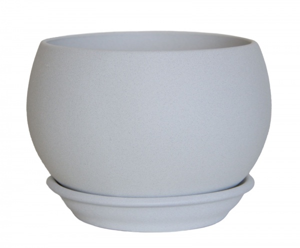 Горшок керамический Ориана-Запорожкерамика Шар крошка круглый 15 л альба белый 