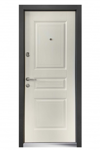 Дверь входная Министерство дверей Оптима 257 антрацит / белая текстура 2050x960 мм левая