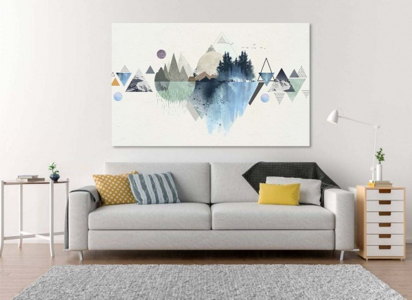 Картина на холсте Синяя геометрия 120x80 см ТЕРРАВОЛ 