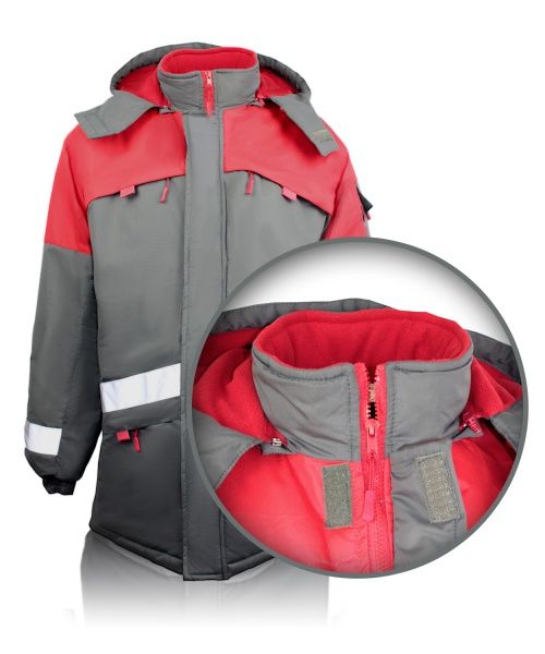 Куртка рабочая Торнадо Грей р. 52-54 рост 5-6 03078-104-108_(182-188) серый с красными вставками