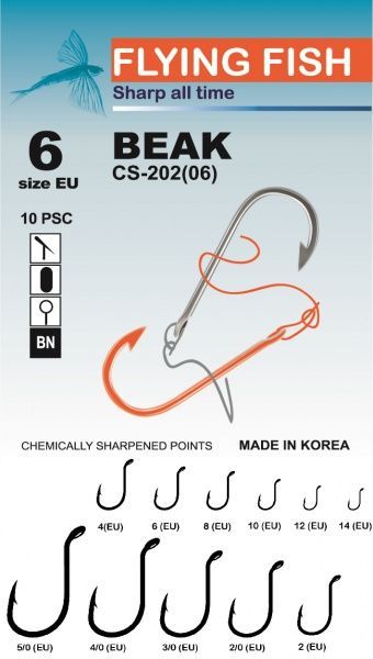 Крючок Flying Fish Beak №6 10 шт. CS-202(06)