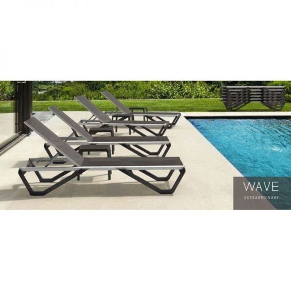 Шезлонг Papatya Wave антрацит 71,5x191 см 