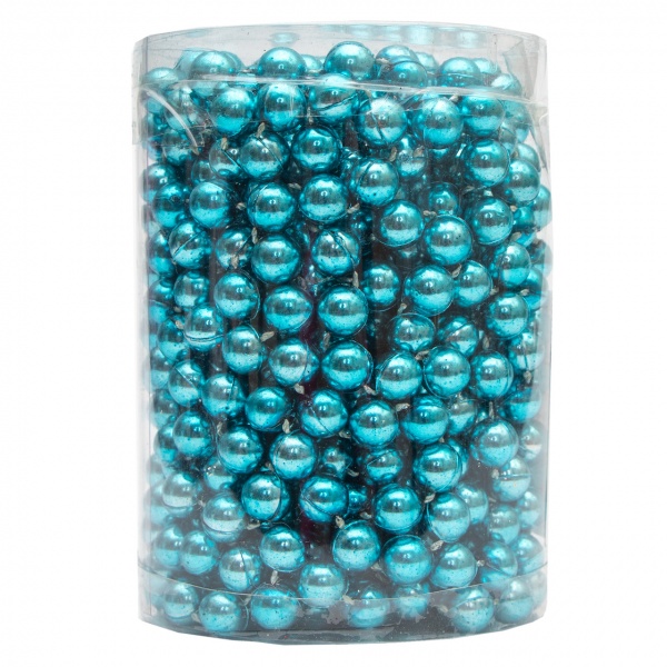 Бусы для елки Девилон 250447 10мм 8 м бирюзовый