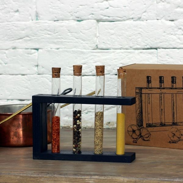 Підставка декоративна Склоприлад із 4 пробірками чорна 300551