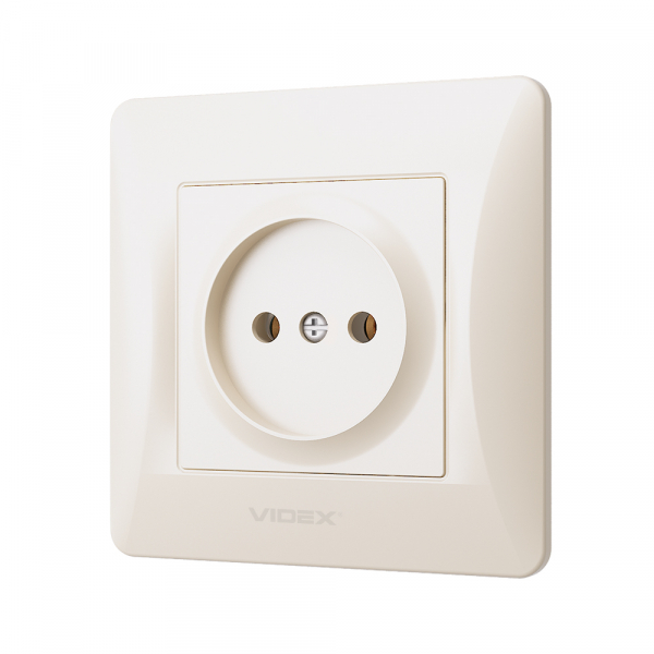 Розетка без заземлення Videx Binera IP20 кремовий VF-BNSK1-CR