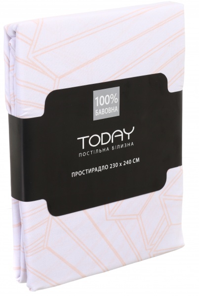 Простирадло Amiens 230x240 см білий із принтом Today 