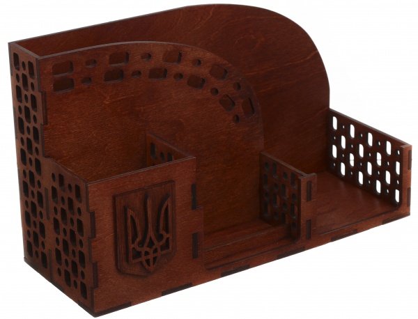 Подставка для канцелярии Моя страна 27,2x16,4x10,2 см с подставкой для телефона Красное дерево Nice goods
