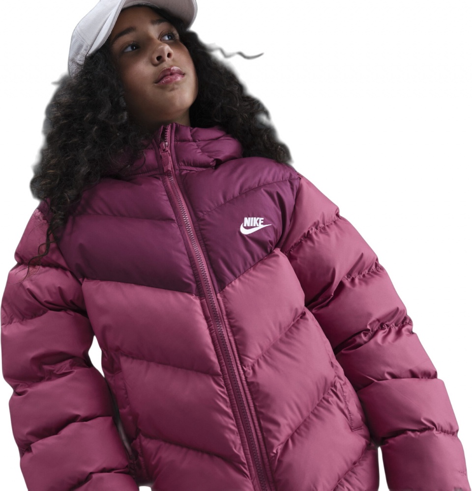 Пуховик детский зимний Nike K NSW TF ADP Puffer Colorblock IB6164-634 р.XL розовый