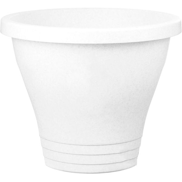 Вазон пластиковий Алеана Женева круглий 6л білий із сірим (114019) 