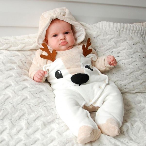 Комбінезон Minikin Оленятко р.62 білий із бежевим 1816604 