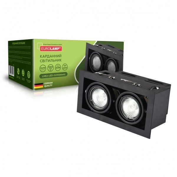 Светильник точечный Eurolamp карданный на 2 лампы 50 Вт GU10 черный 