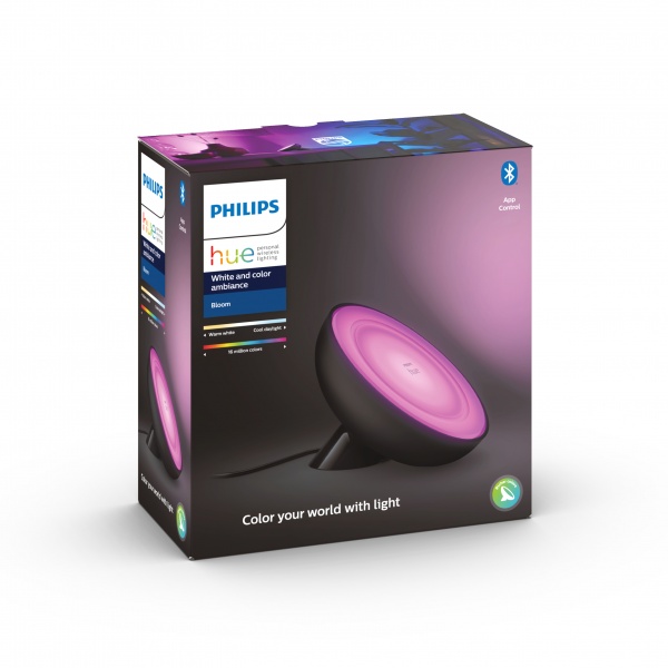Умная лампа Philips Hue Bloom 2000K-6500K Color Bluetooth 7,1 Вт черный 929002376001 
