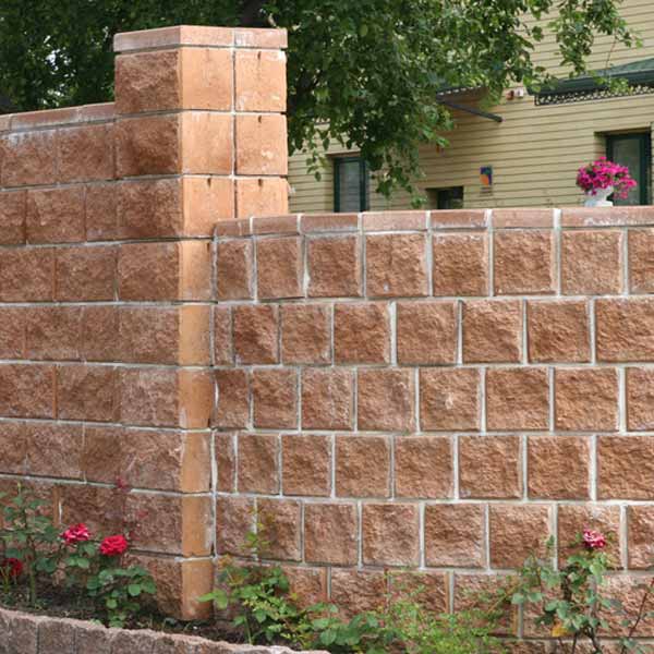 Блок бетонный Квадра 400x200x200 мм персиковый