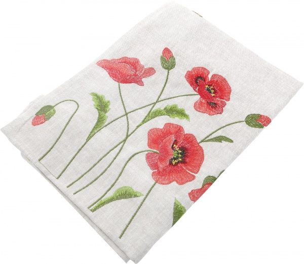 Дорожка Маковое поле 40x135 см бежевый Галерея льна 