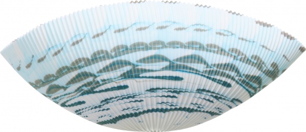 Фруктовница Yalos Murano SHELL 19 см слоновая кость с бирюзовыми нитями 