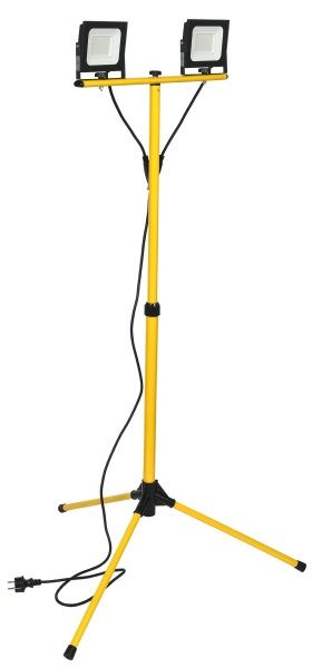 Прожектор IEK с штативом СДО 06-2x30Ш 6500 K 60 Вт IP65 черный/желтый 