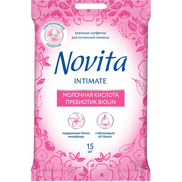Влажные салфетки Novita Intimate Soft 15 шт.