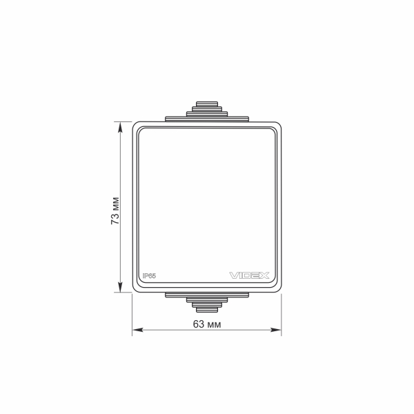 Вимикач одноклавішний Videx Binera без підсвітки сірий VF-BNW11-G