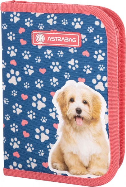 Пенал шкільний AC1 Cute puppy ASTRABAG синій із малюнком
