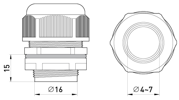 Кабельный ввод E.NEXT e.mg.stand.16 черный