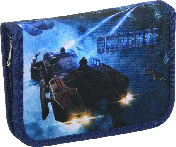 Пенал школьный Космос синий с рисунком