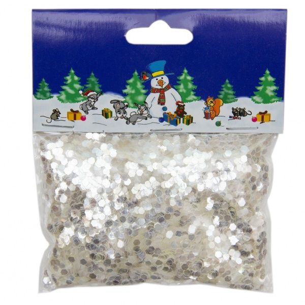 Декорация новогодняя Конфетти-метафан, прозрачно-серебристый 40 г 201319 