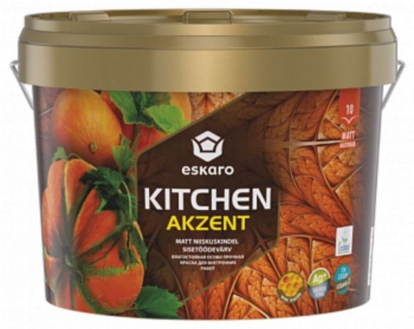 Фарба акрилова Eskaro Akzent Kitchen шовковистий мат білий 9л