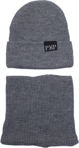 Комплект шапка + снуд унисекс Pompona р.52-54 серый 20 Z P 80 k 