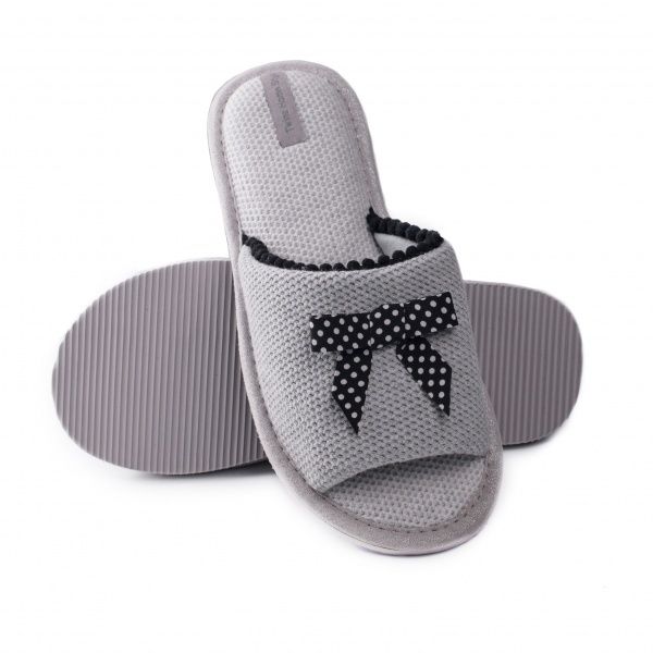 Тапки домашние Twins HS-VL бант р. 40 серый 