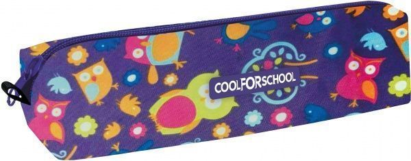 Пенал шкільний м'який Owl CF85209 Cool For School фіолетовий із малюнком